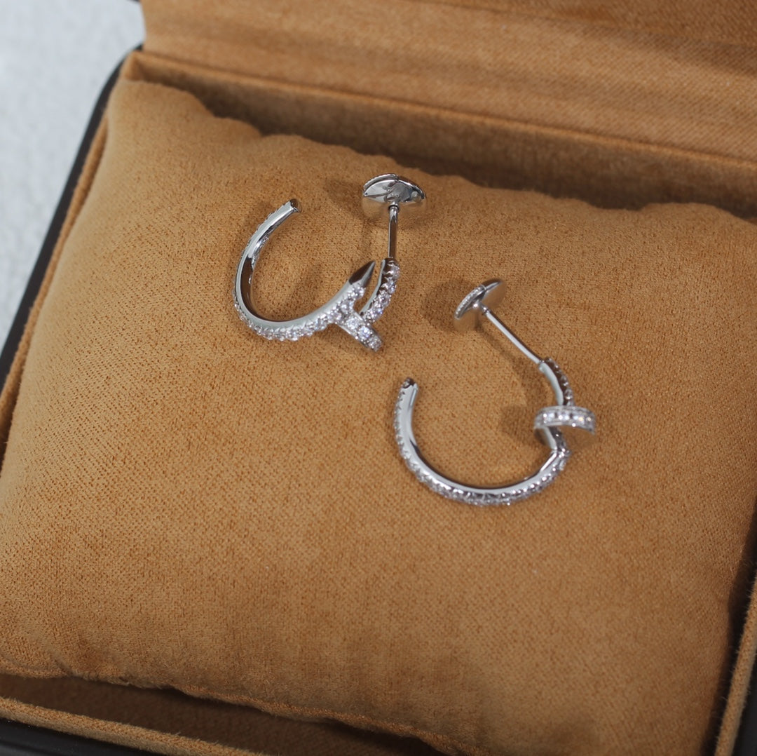 DIANA JUSTE EARRINGS 12.75MM SILVER DIAMOND