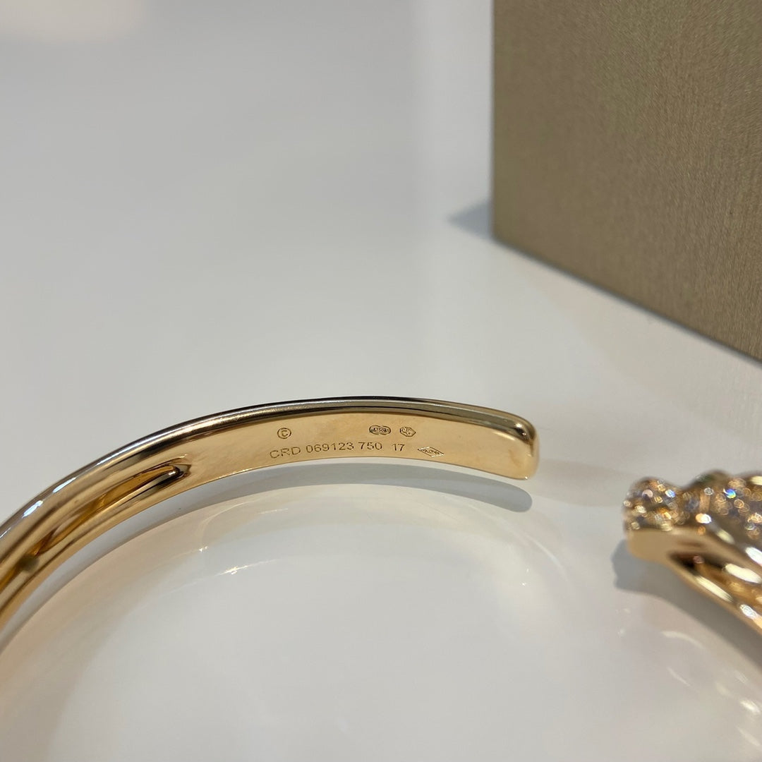 DIANA PANTHERE GOLD DIAMOND OPEN BRACELET
