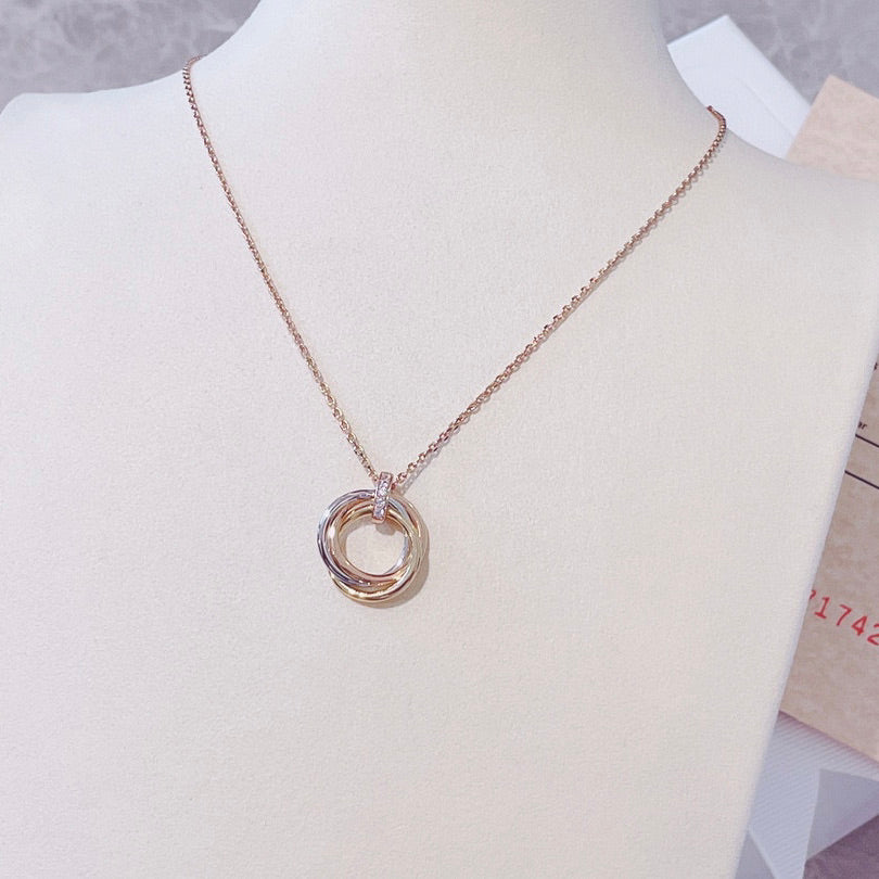 DIANA TRINITY NECKLACE GOLD DIAMONDS