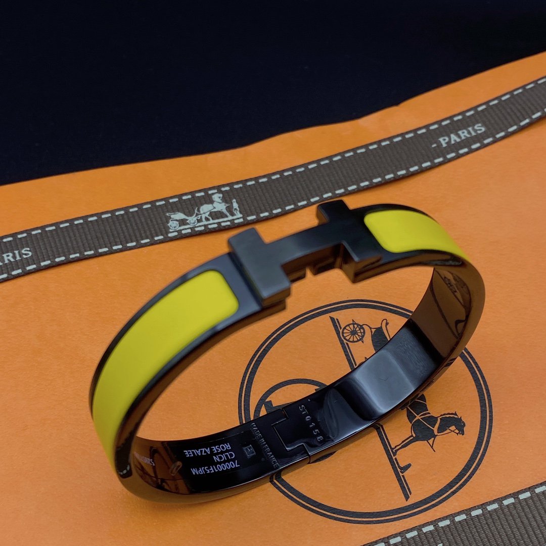 BRACELET DIANA CLIC HM SO NOIR JAUNE