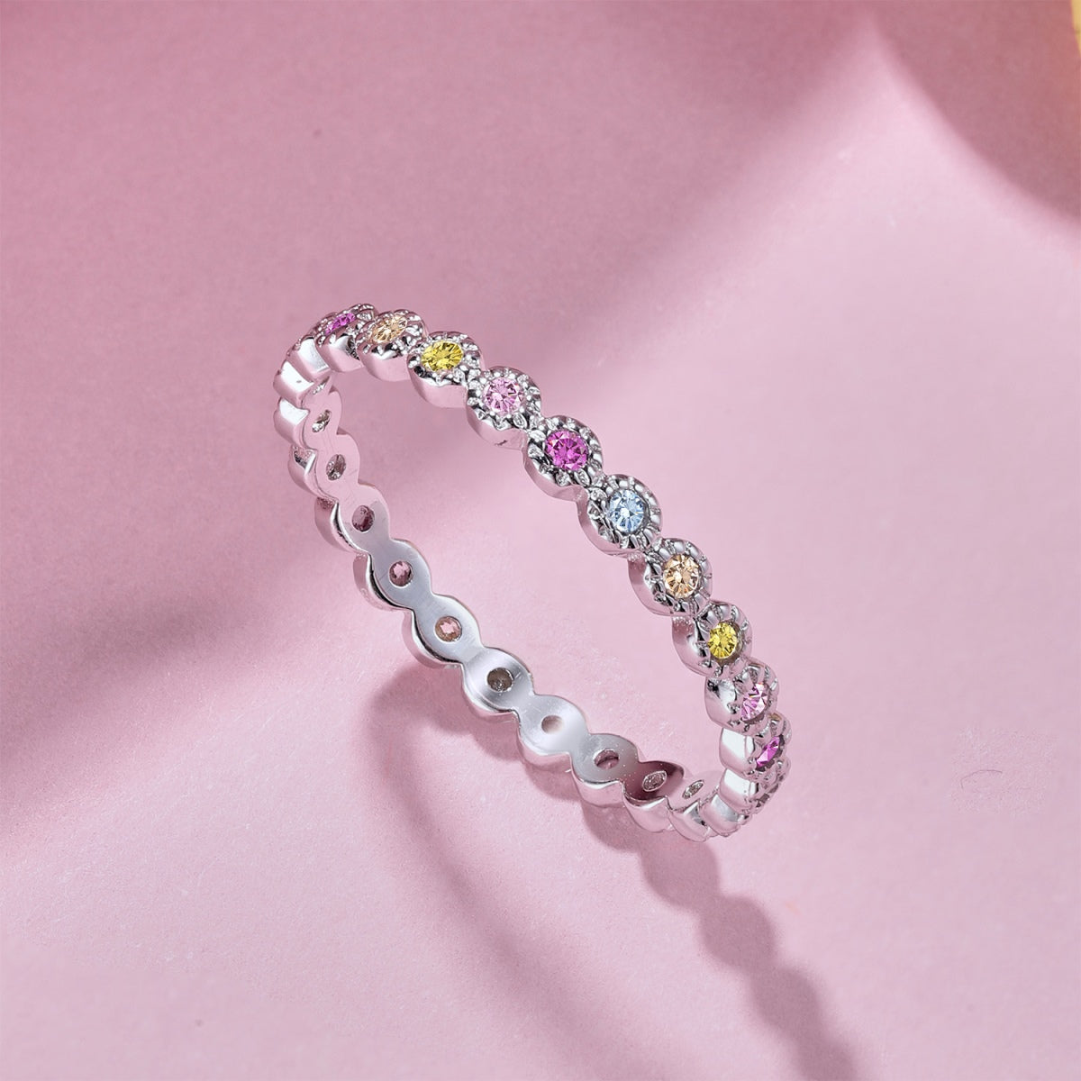 [HOT] Bague quotidienne scintillante et éclatante à taille ronde