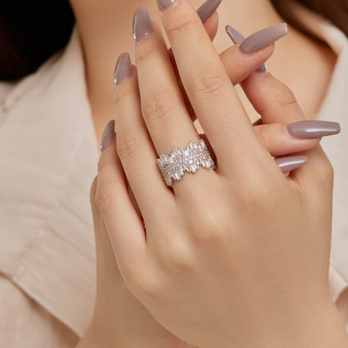 [HOT]Luxurious Colorful Radiant Cut Daily Ring