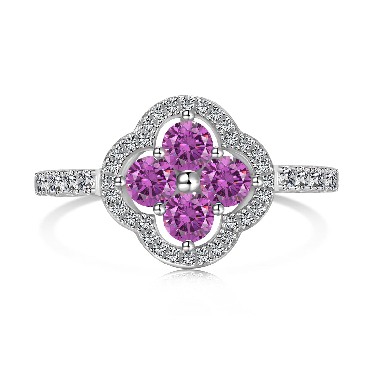 [HOT]Four Leaf Clover Flower Design Ring