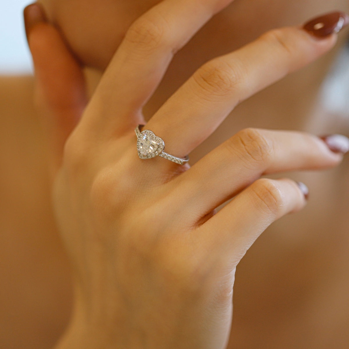 [HOT]Eternity Splashy Romantic Heart Shape Lover Ring