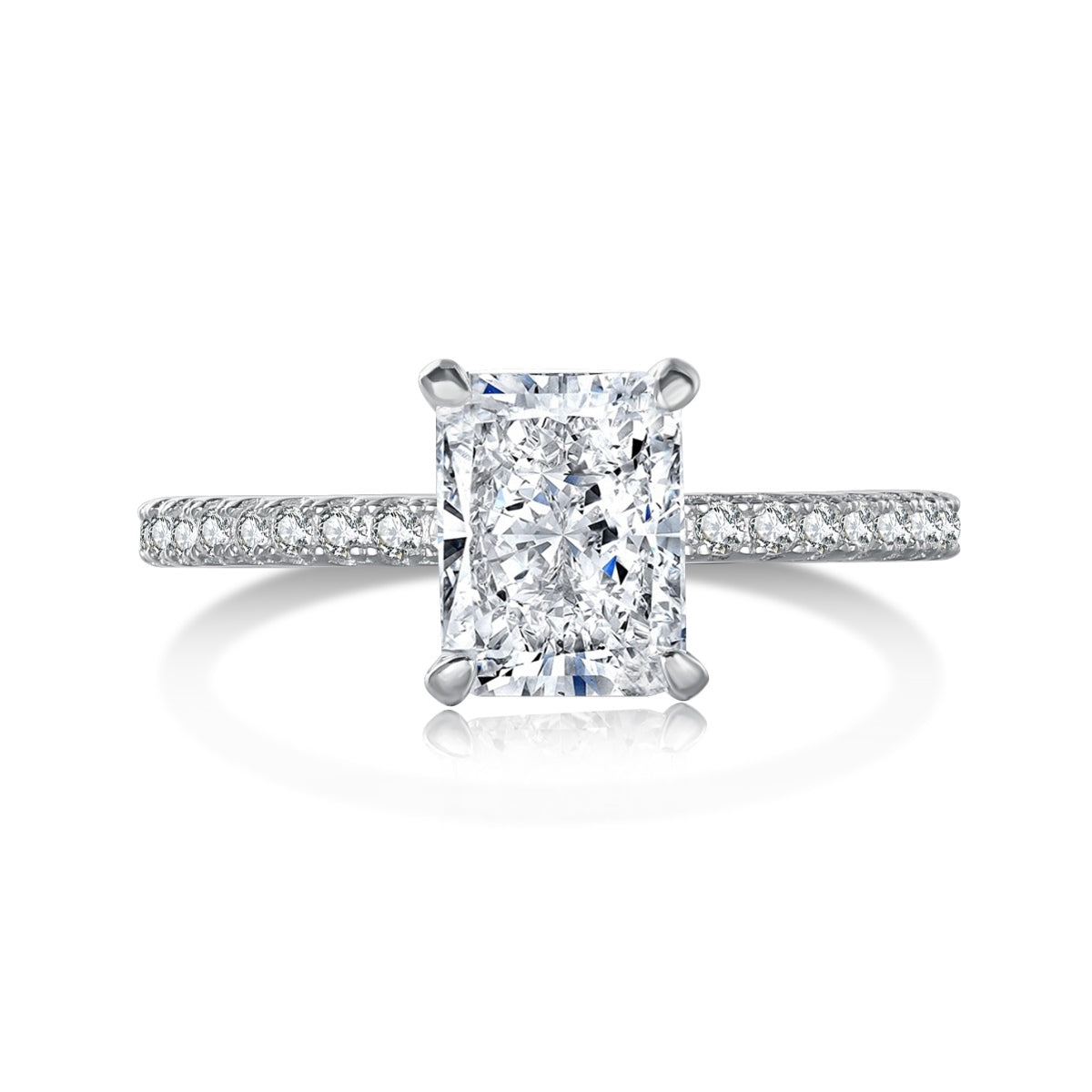 [HOT]2.0 Carat Dazzling Sparkling Radiant Cut Party Ring