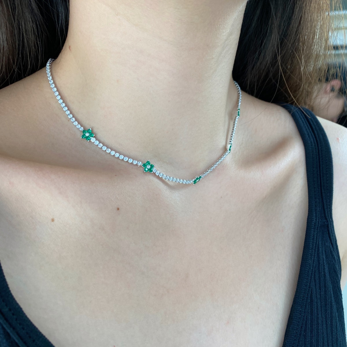 [HOT] Collier de tennis luxueux à fleurs colorées