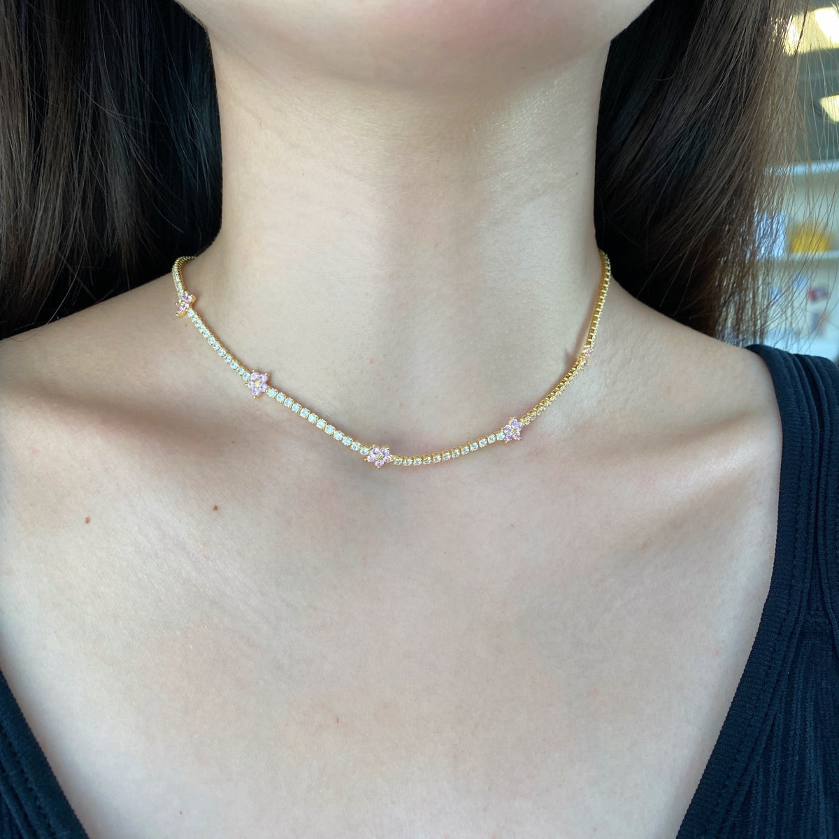 [HOT] Collier de tennis luxueux à fleurs colorées