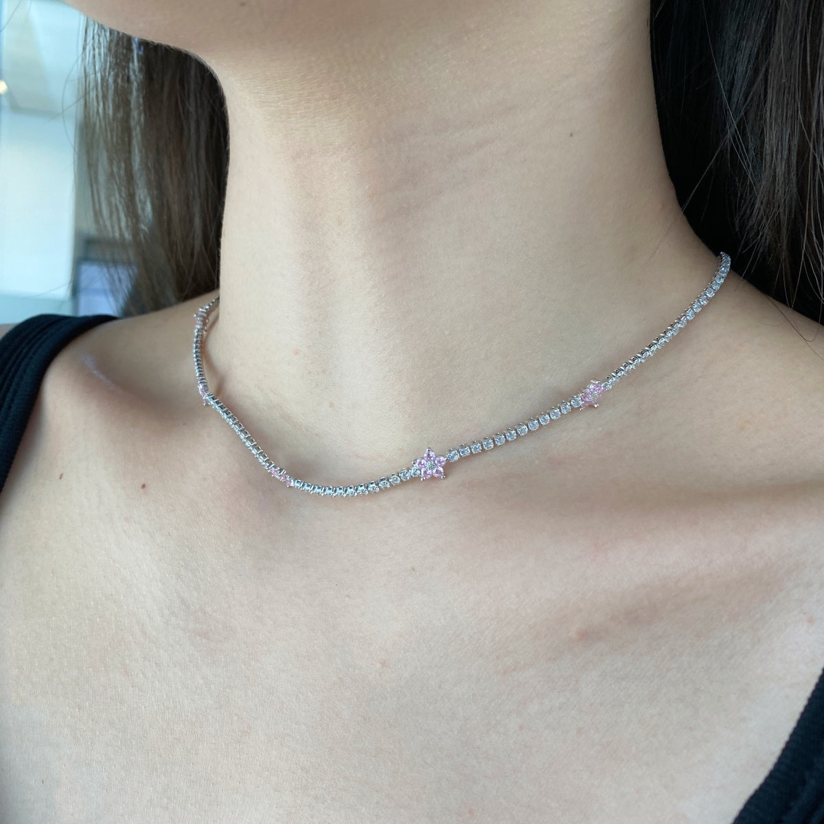 [HOT] Collier de tennis luxueux à fleurs colorées