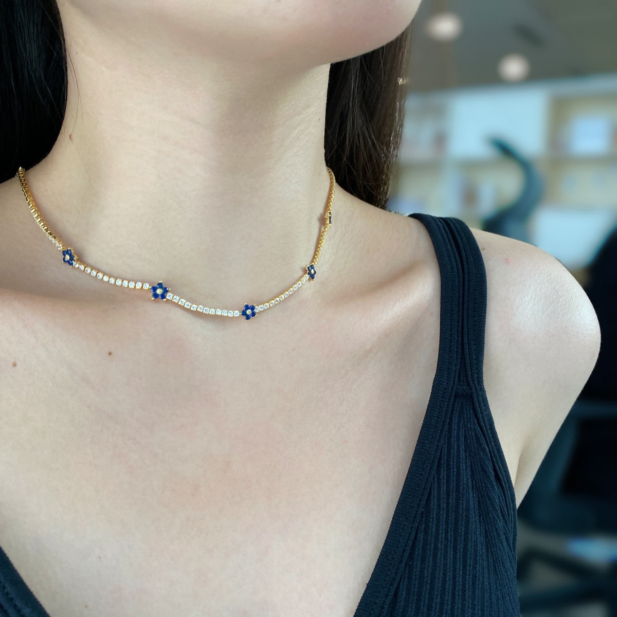 [HOT] Collier de tennis luxueux à fleurs colorées