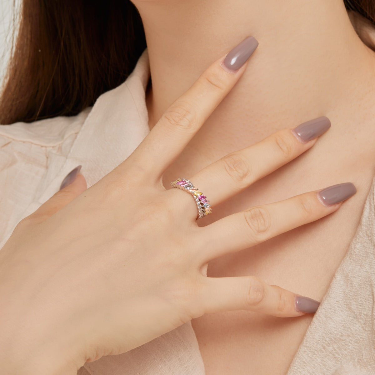 [HOT]Unique Colorful Marquise Cut Daily Ring