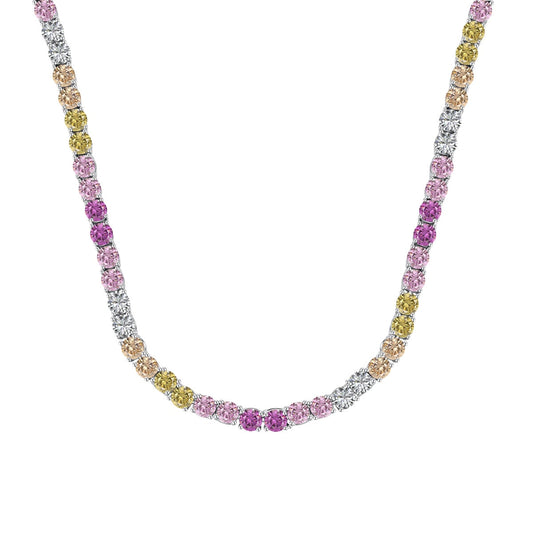 [HOT]Delicate Colorful Tennis Necklace
