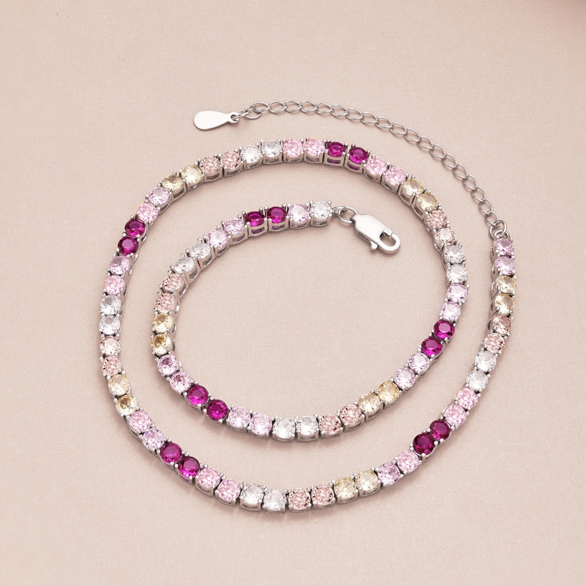 [HOT]Delicate Colorful Tennis Necklace