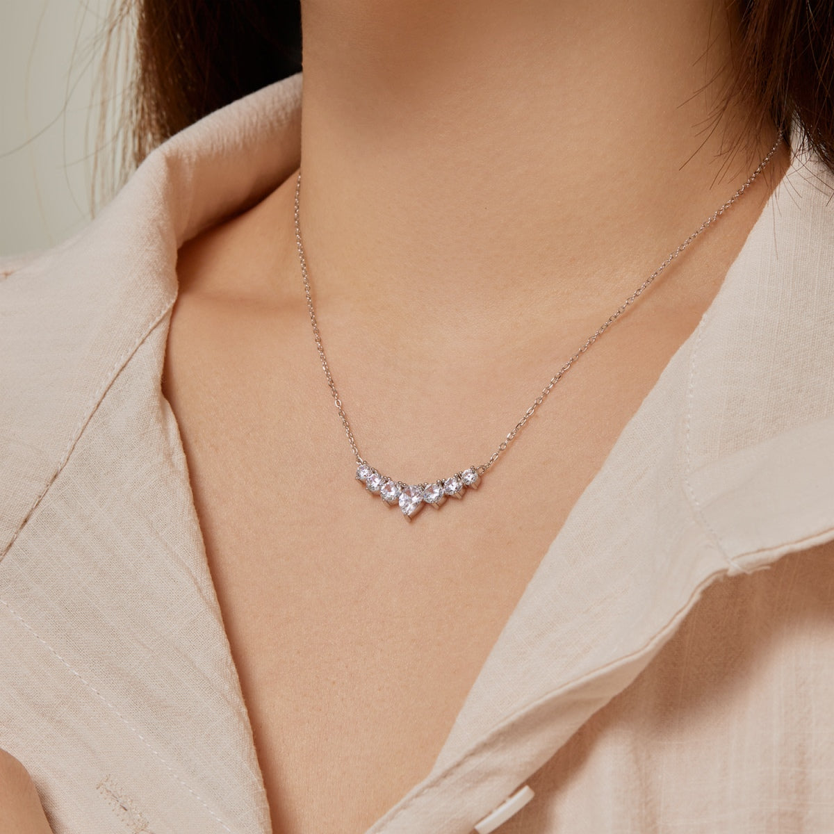 [HOT] Collier délicat en forme de cœur coloré