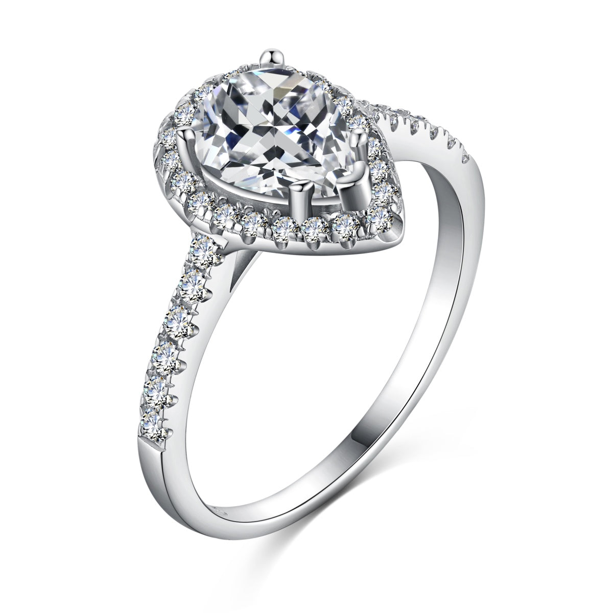 [HOT]1.0 Carat Luxurious Resplendent Water Drop Shape Wedding Ring
