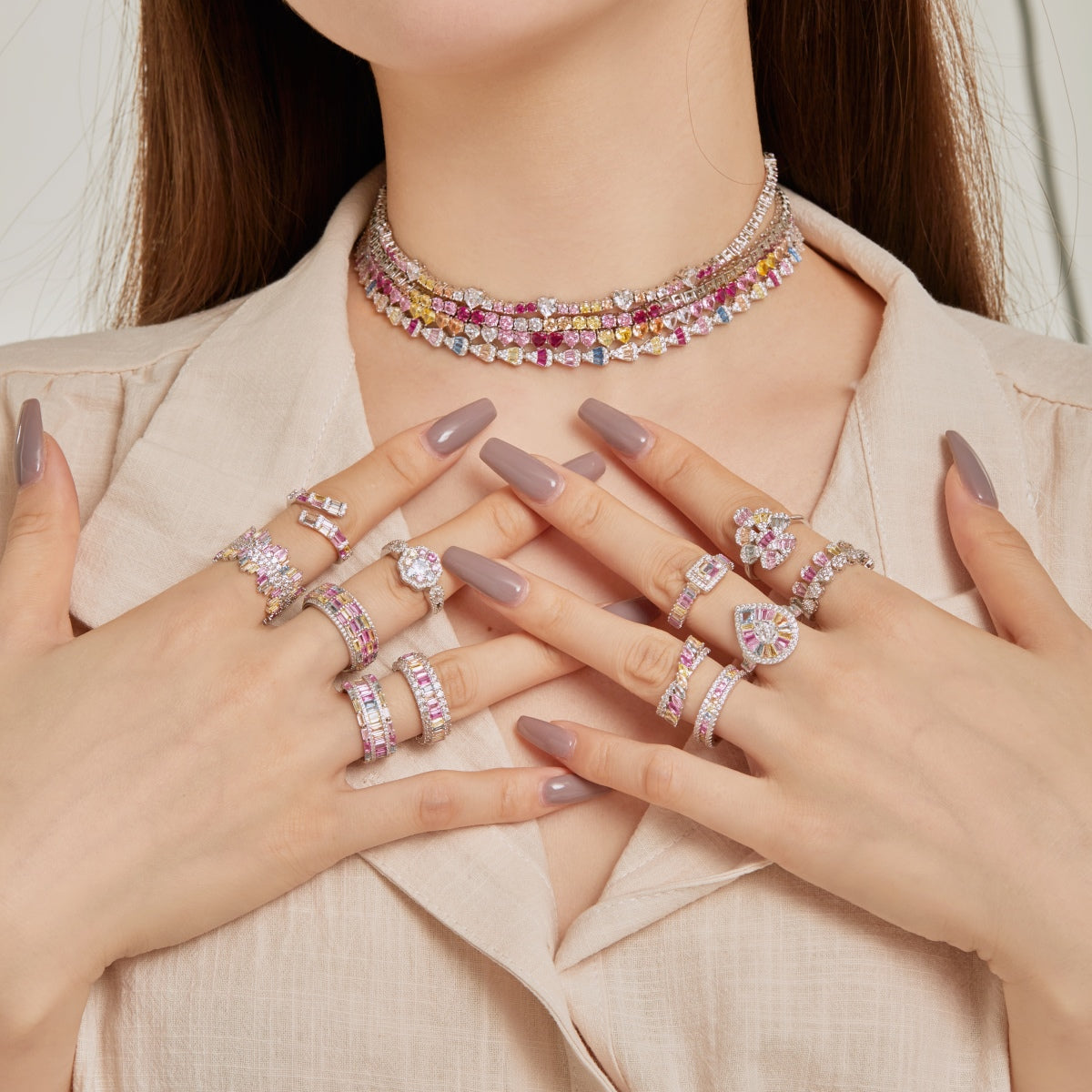[HOT]Sparkling Colorful Water Drop Shape Daily Ring