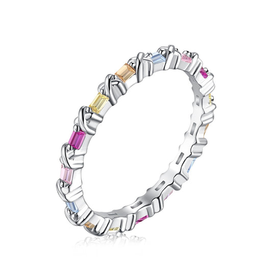 [HOT]Charming Colorful Round Cut Daily Ring