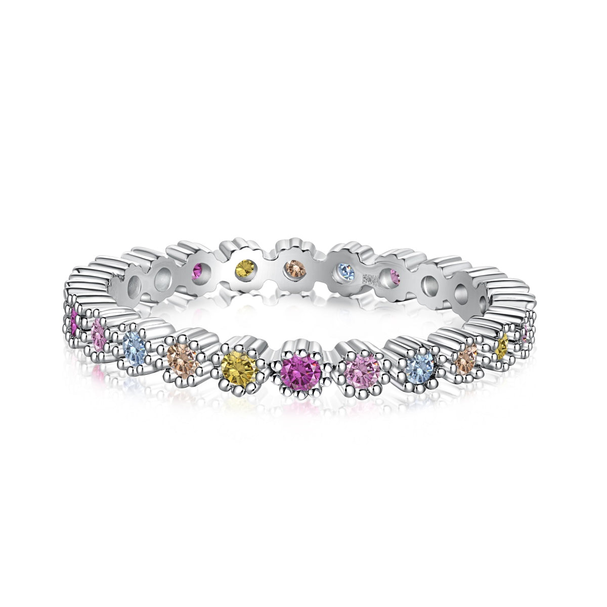 [HOT]Exquisite Colorful Round Cut Party Ring