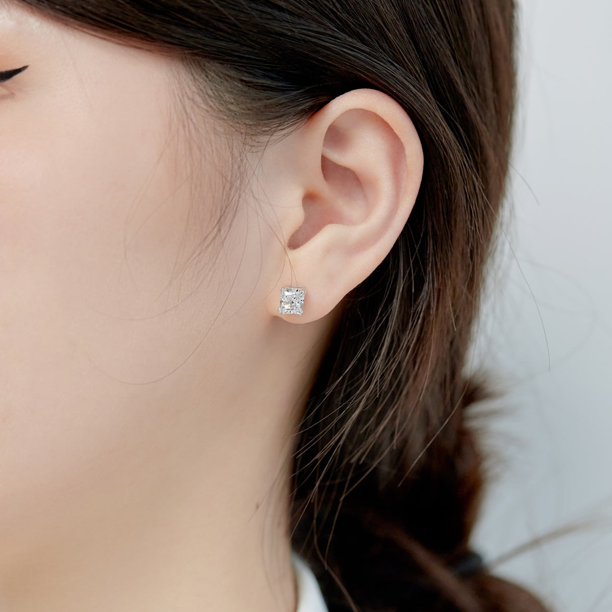 [HOT]1.0 Carat Radiant Princess Cut Wedding Earrings