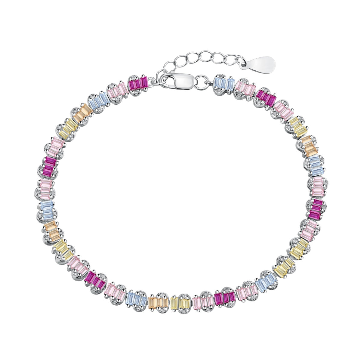 [HOT]Delicate Colorful Emerald Cut Party Bracelet