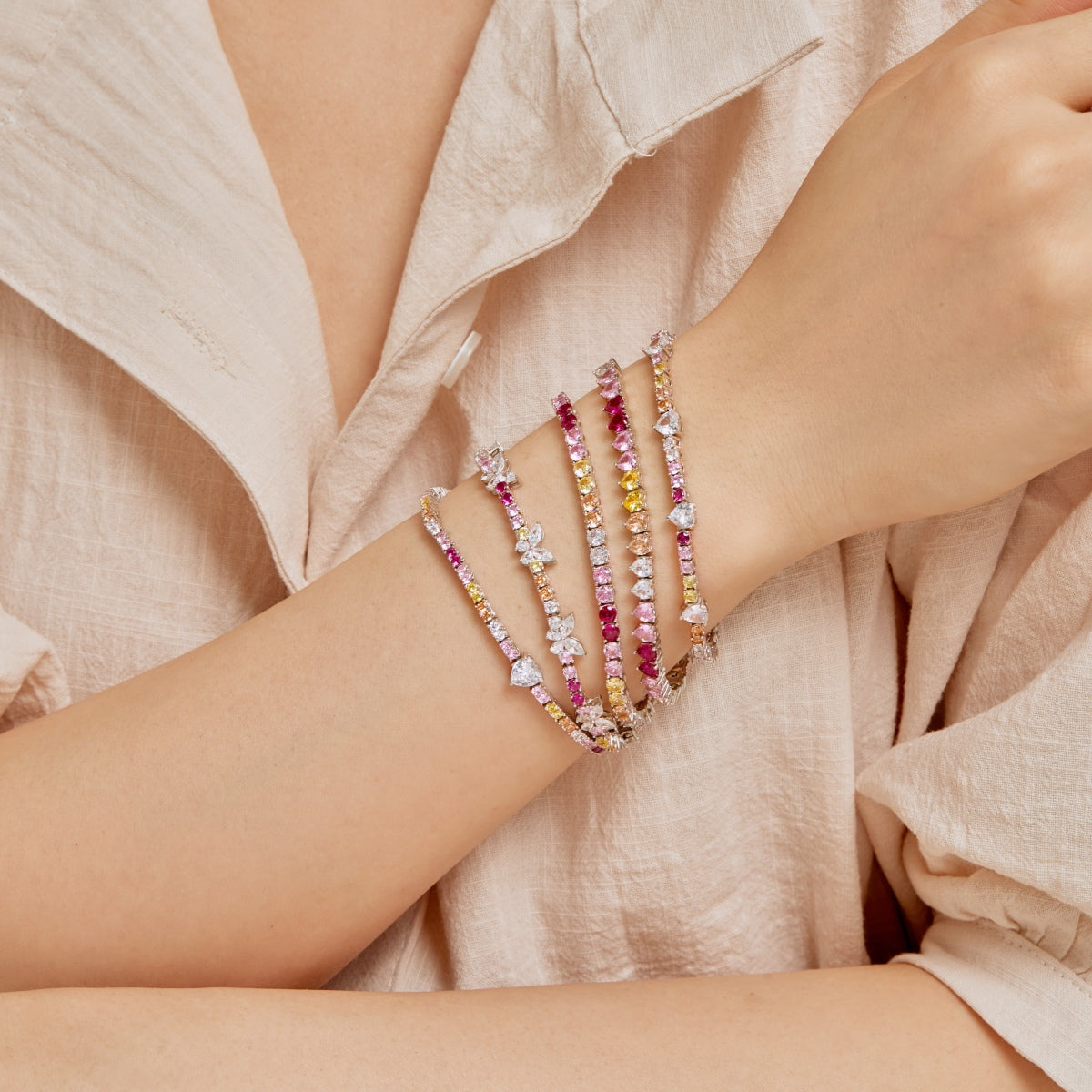 [HOT]Romantic Heart Shape Round Cut Lover Bracelet