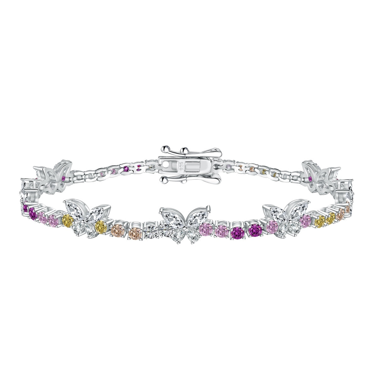 [HOT]Ornate Colorful Butterfly Shape Round Cut Daily Bracelet