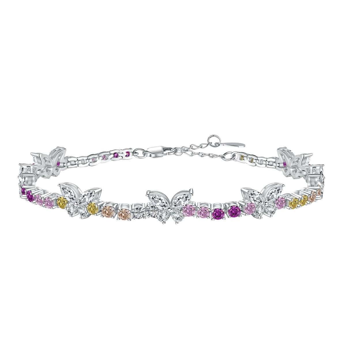[HOT]Ornate Colorful Butterfly Shape Round Cut Daily Bracelet