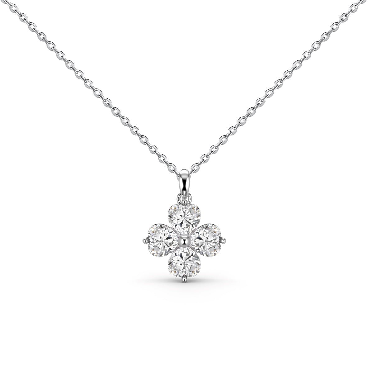[HOT]Heart-Shaped Four-Leaf Clover Bead Necklace