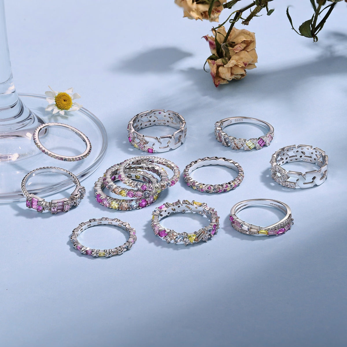 [HOT]Charming Colorful Round Cut Daily Ring