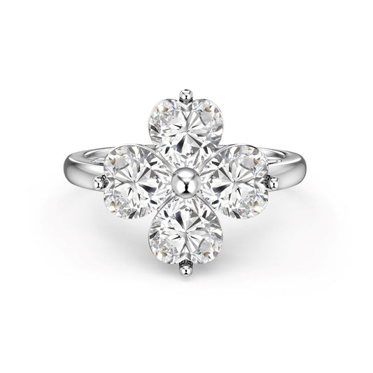 [HOT]Heart-shaped Four-Leaf Clover Ball Ring