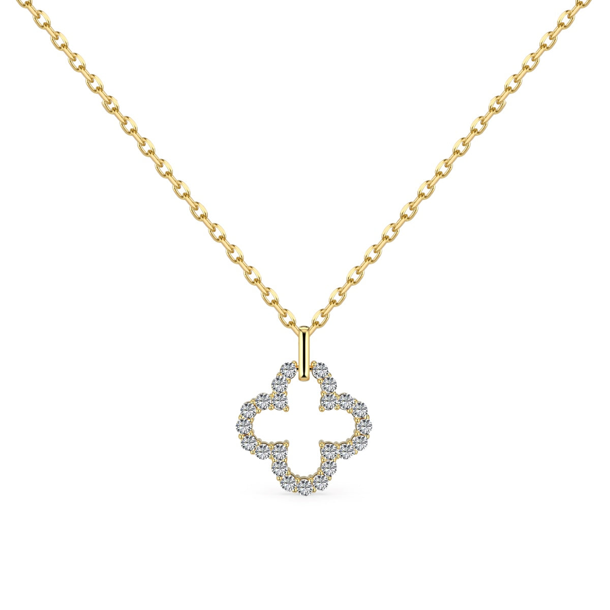 [HOT]Four-Leaf Clover Hollow Design Exquisite Necklace