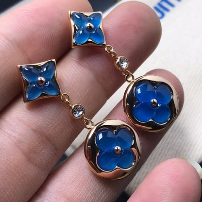 DIANA STAR AND SUN AGATE DIAMOND EARRINGS