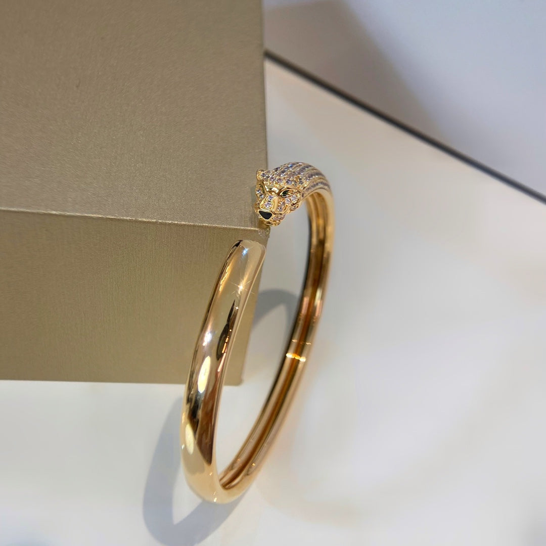 DIANA PANTHERE GOLD DIAMOND OPEN BRACELET