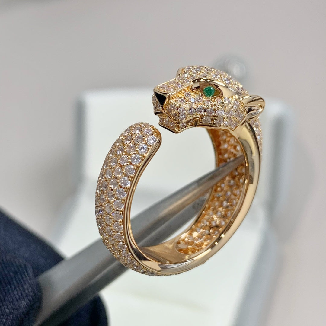 DIANA PANTHERE PINK GOLD DIAMOND RING