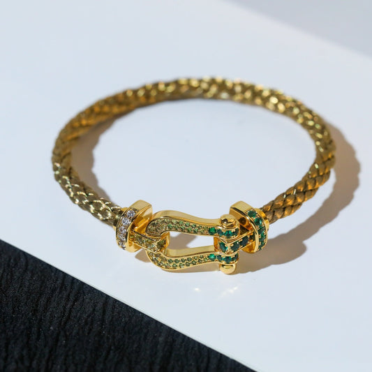 DIANA FORCE 10 GOLD GREEN DIAMOND PAVED