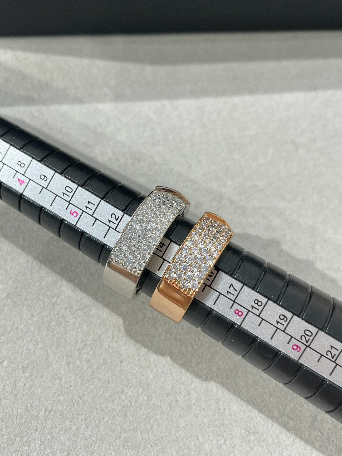 DIANA LIENS EVIDENCE PINK GOLD DIAMOND PAVED RING