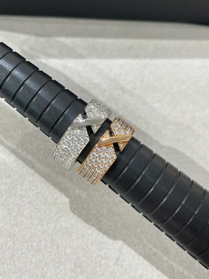 DIANA LIENS EVIDENCE PINK GOLD DIAMOND PAVED RING