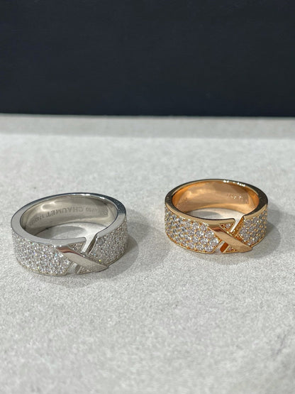 DIANA LIENS EVIDENCE PINK GOLD DIAMOND PAVED RING