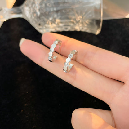 DIANA BEE LOVE DIAMOND HOOP EARRINGS