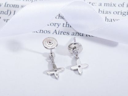 DIANA VIDYLLE SILVER DIAMOND MINI DROP EARRINGS