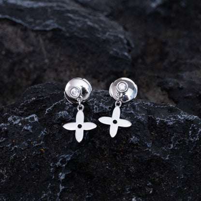 DIANA VIDYLLE SILVER DIAMOND MINI DROP EARRINGS