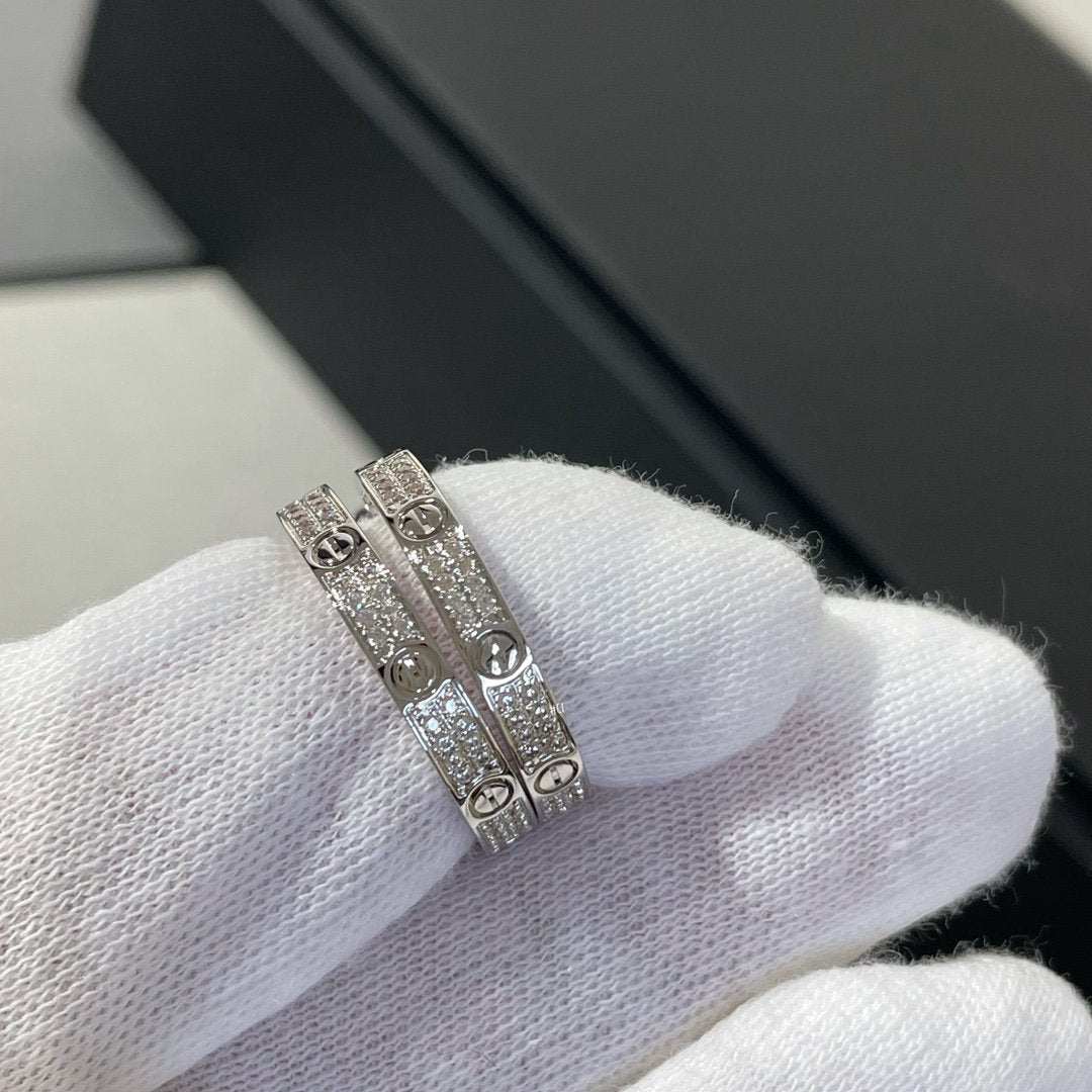 DIANA LOVE DIAMOND SILVER HOOP EARRINGS