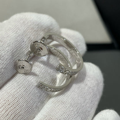 DIANA LOVE DIAMOND SILVER HOOP EARRINGS