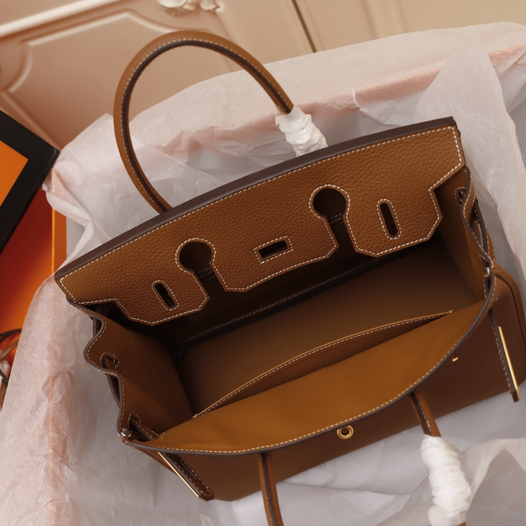 HM BIRKIN BAG 35 BROWN TOGO GOLD HARDWARE