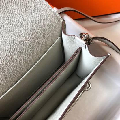 HM SAC ROULIS 18 WHITE TOGO LEATHER