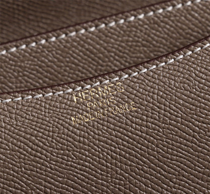 HM CONSTANCE BAGS 22 CHOCOLATE EPSOM GOLD HARDWARE