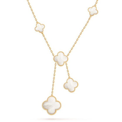 CLOVER MOTHER OF PEARL NECKLACE 6 MOTIF