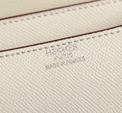 HM CONSTANCE BAGS 22 CREAM EPSOM SILVER HARDWARE