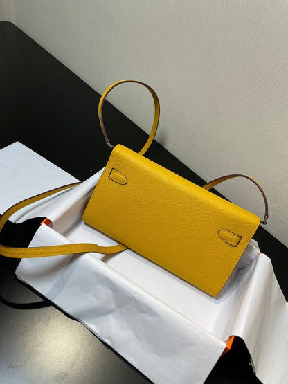 kelly woc 20.5 yellow epsom silver hardware