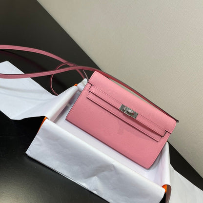 kelly woc 20.5 pink epsom silver hardware