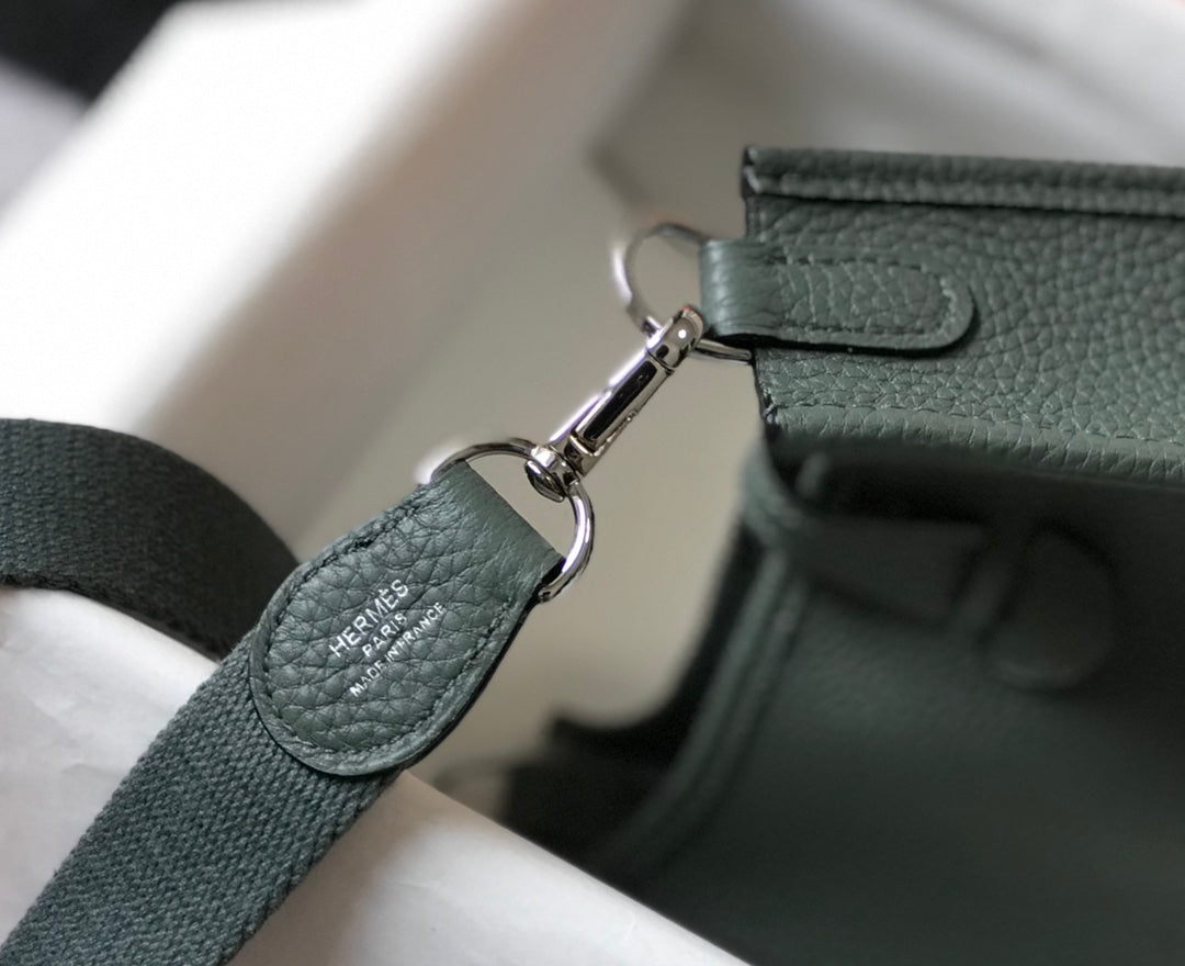 Mini Evelyne 18cm Almond Green Togo Silver Hardware